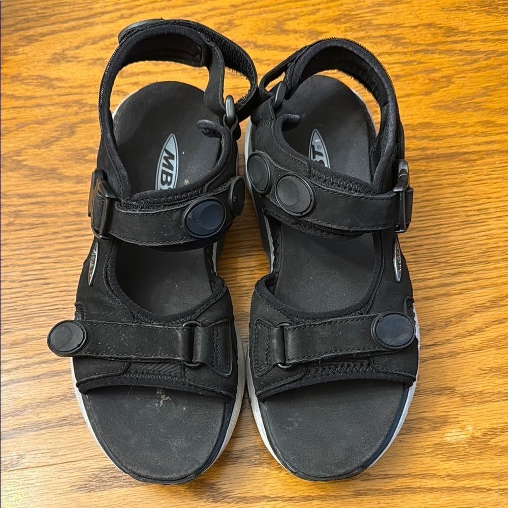 MBT Black Sport Sandals with Adjustable Straps and Cushioned Footbed